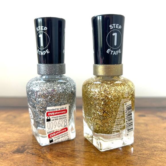 Sally Hansen Miracle Gel™ Nail Polish SET 777 Gold Glitter 781 Silver Glitter - Picture 12 of 12